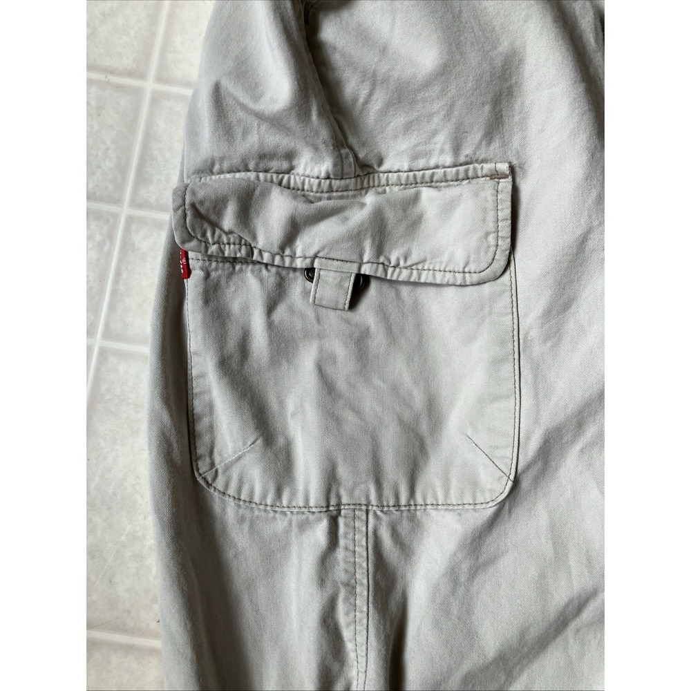 Levi's Red Tab Twills Low Slouch Cargo Capri Pants Tan Utility Y2K  Vintage 90's - Picture 2 of 8